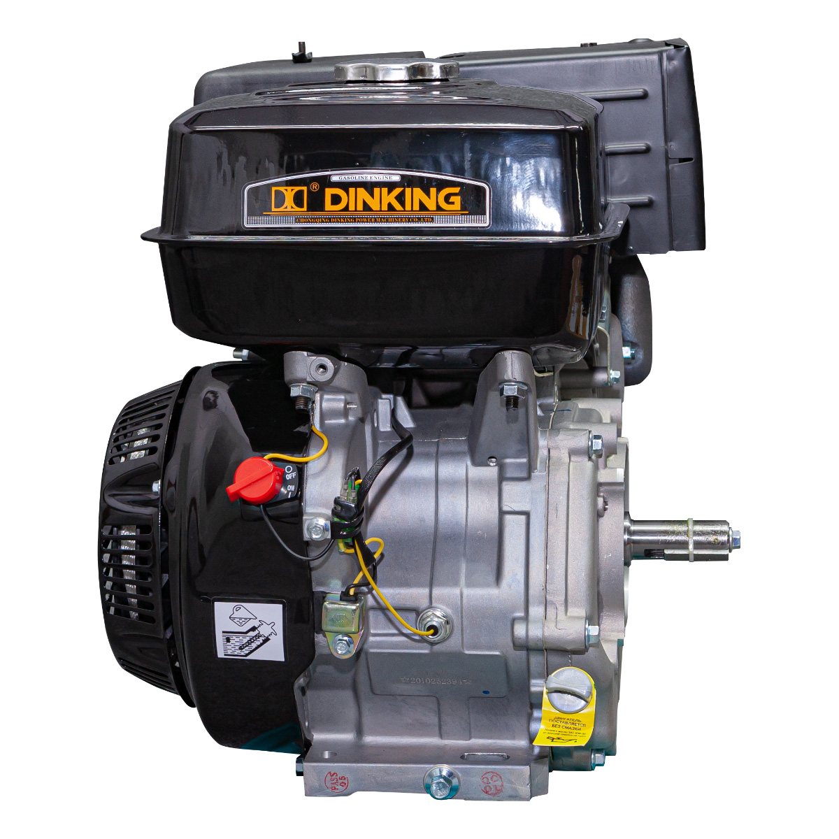 Двигатель Dinking DK190F-C(Q) (15лс, 25.4мм, ручной стартер, датчик масла)
